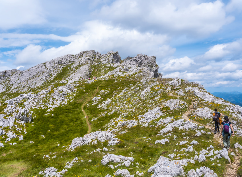 Hikers at the top of a mountain