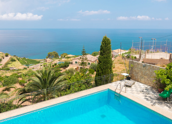 Views from the swimming pool of our Hostal in Banyalbufar