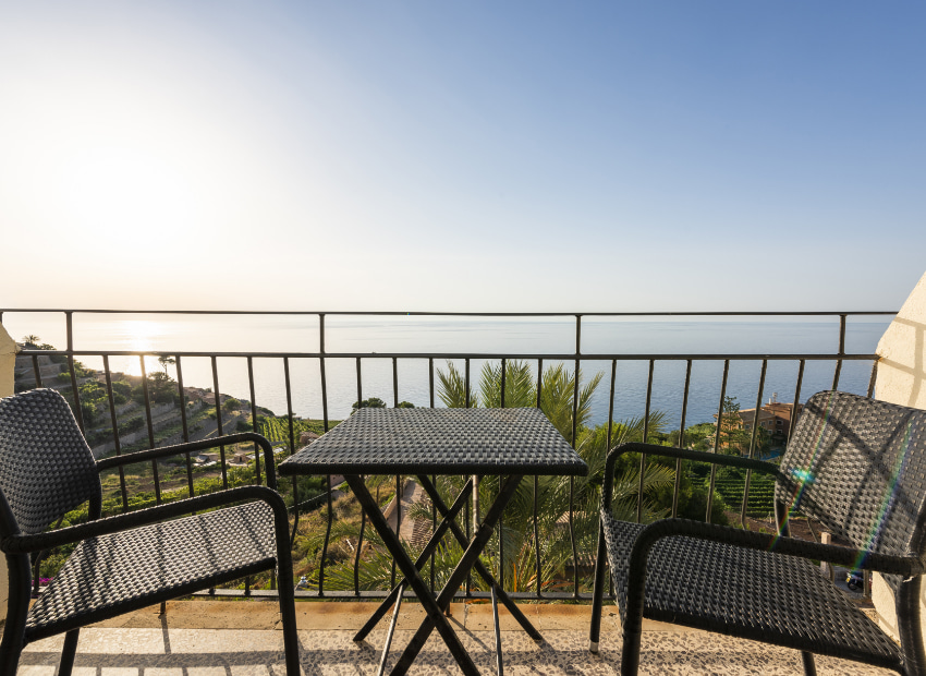 Sea views from one of the rooms at Hostal Sa Baronia