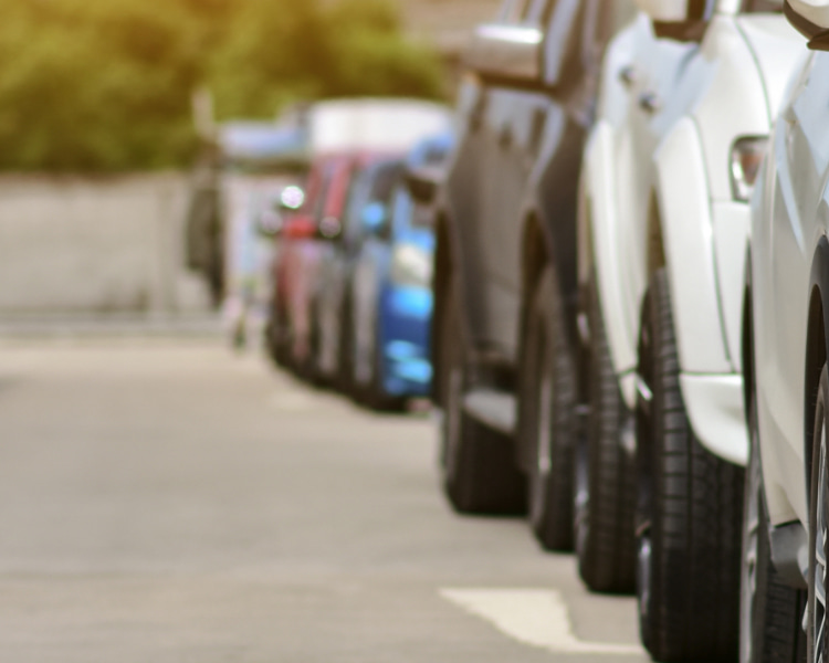 Cars parked in line